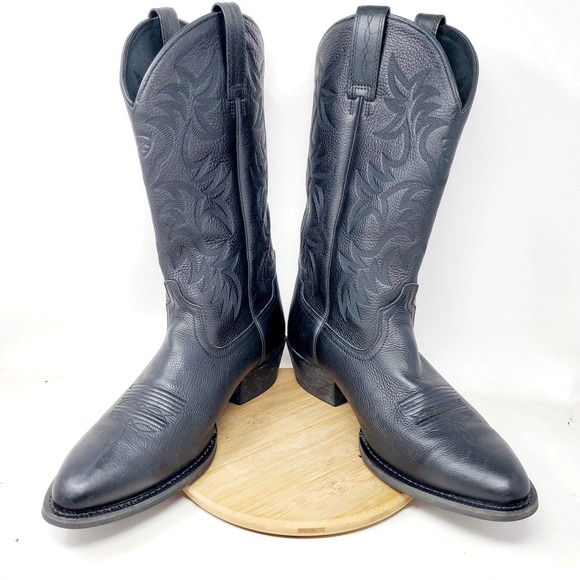 Ariat Other - Ariat Heritage Boots Mens 13 D Black Leather Pull On R Toe Western Cowboy Shoes
